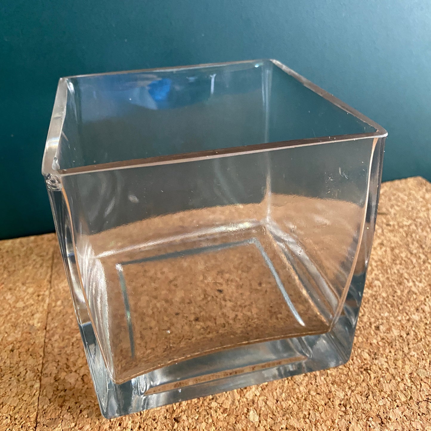 Clear glass cube vase