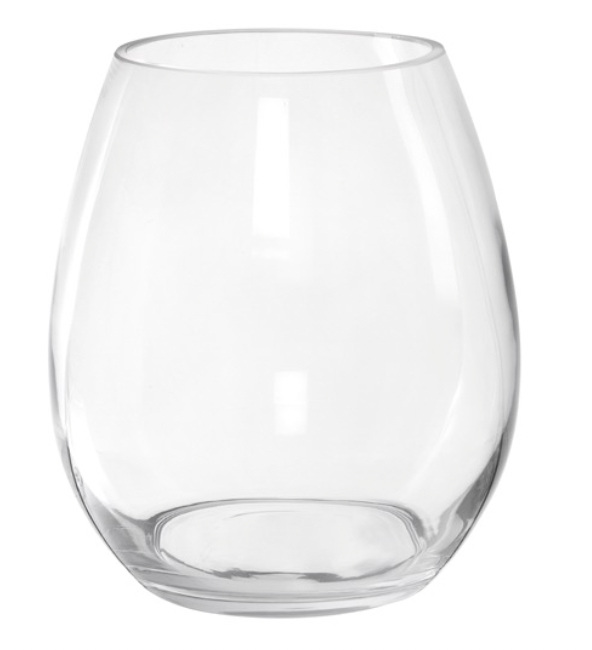 Clear glass teardrop vase