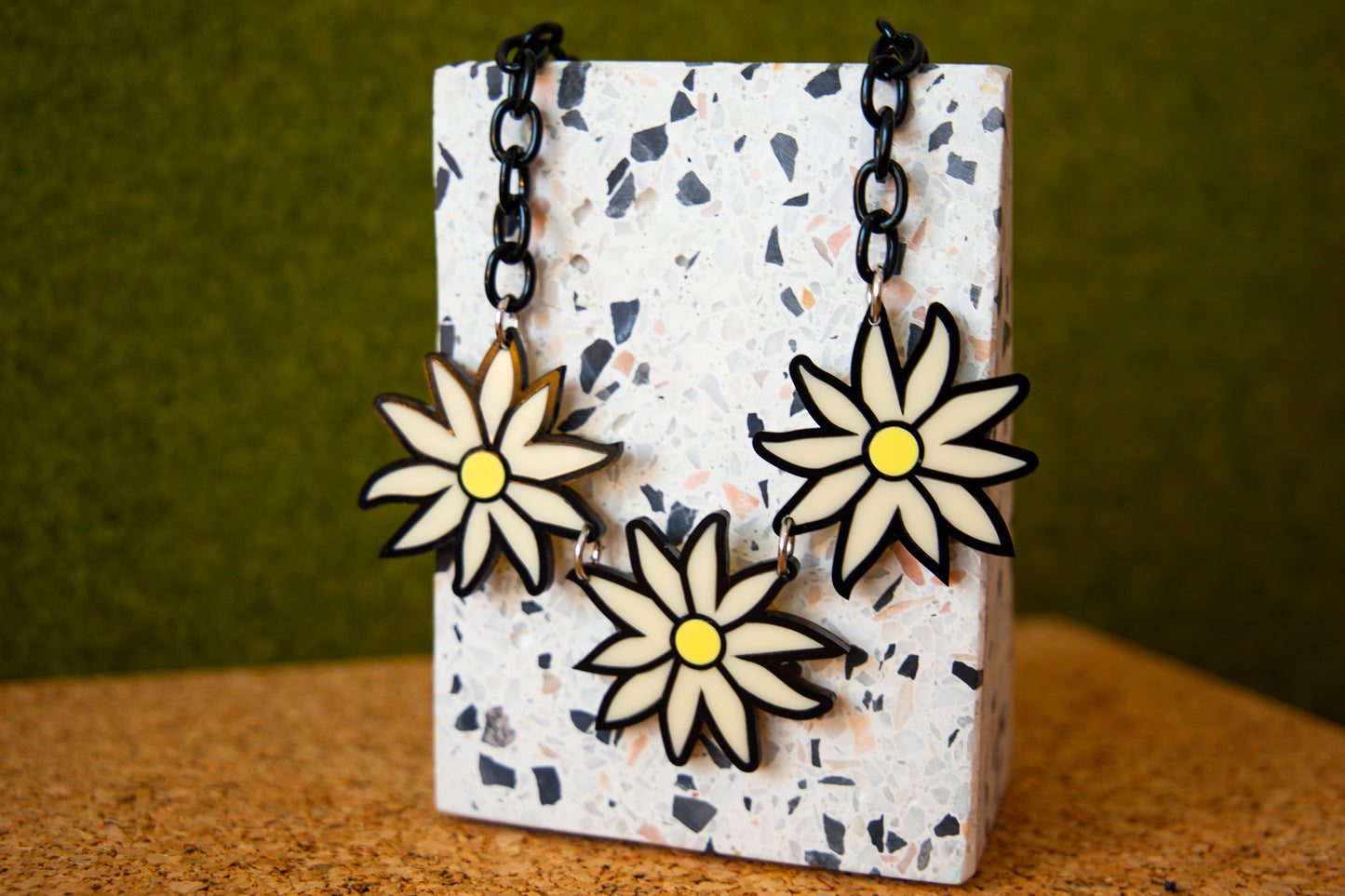 Doodad + Fandango designed Flannel Flower necklace