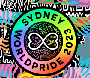 Colourful Sydney WorldPride 2023 logo