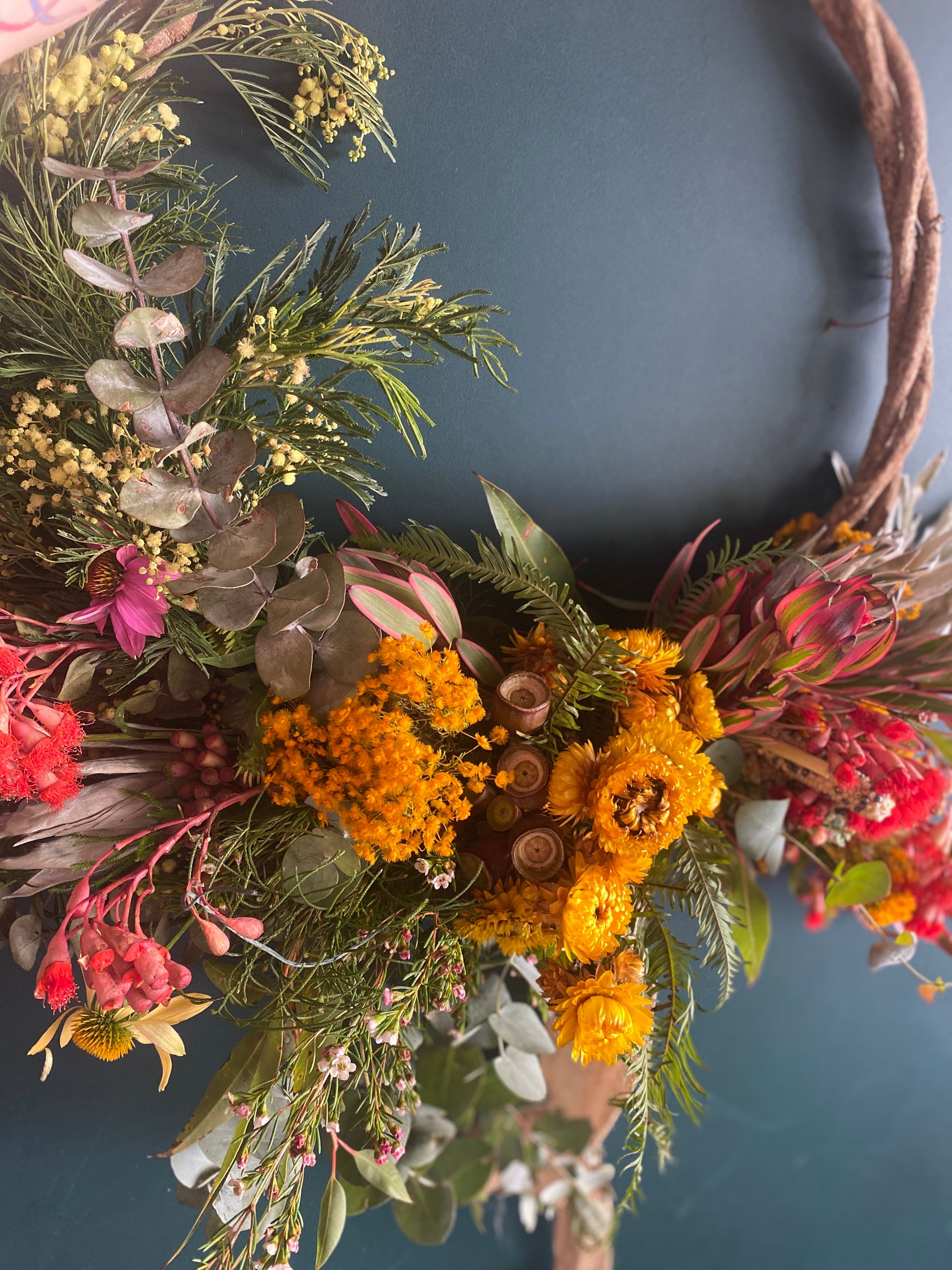 Bespoke Native Flower Christmas wreath by Bold Botanicals