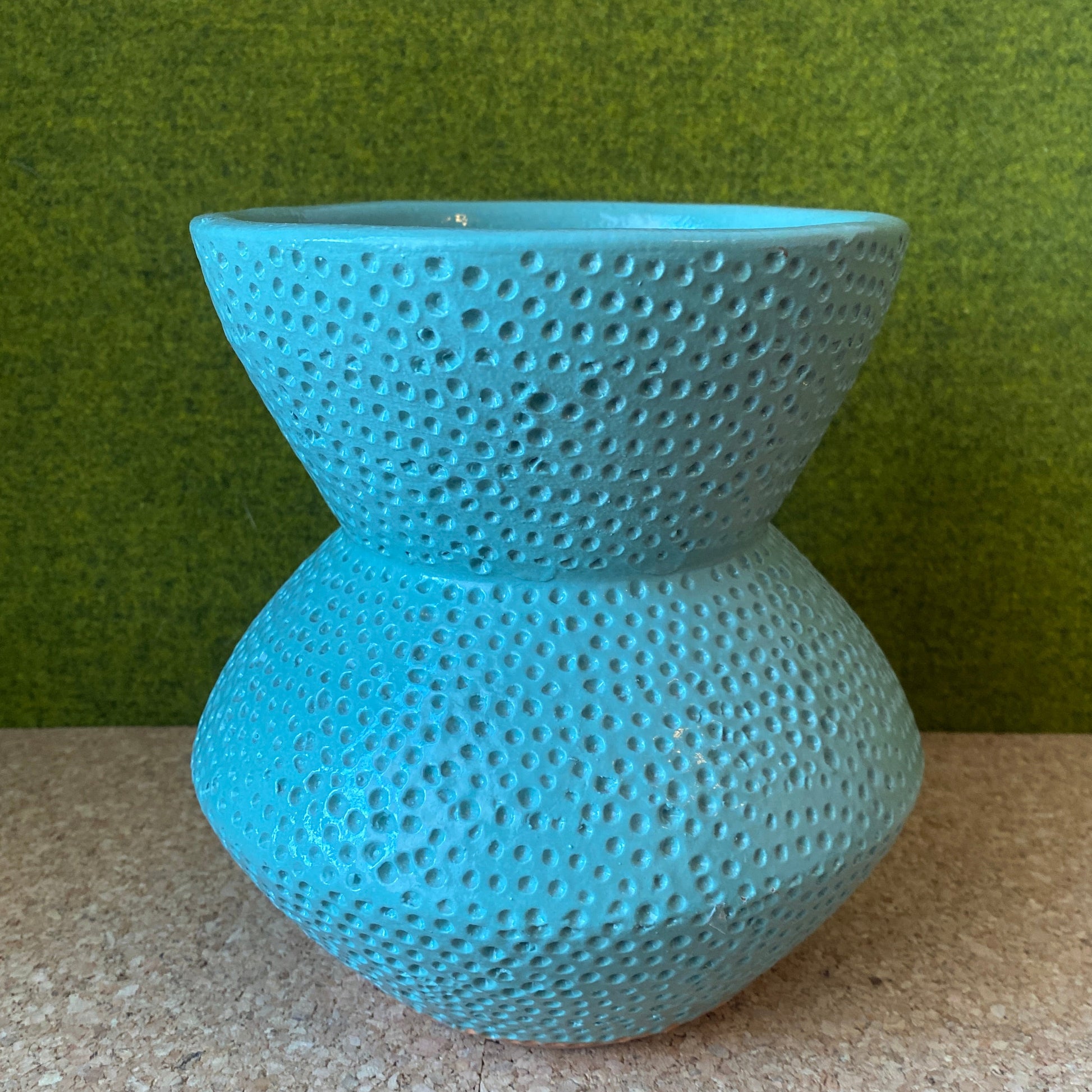 Jones & Co mint green ceramic vase with textured finish