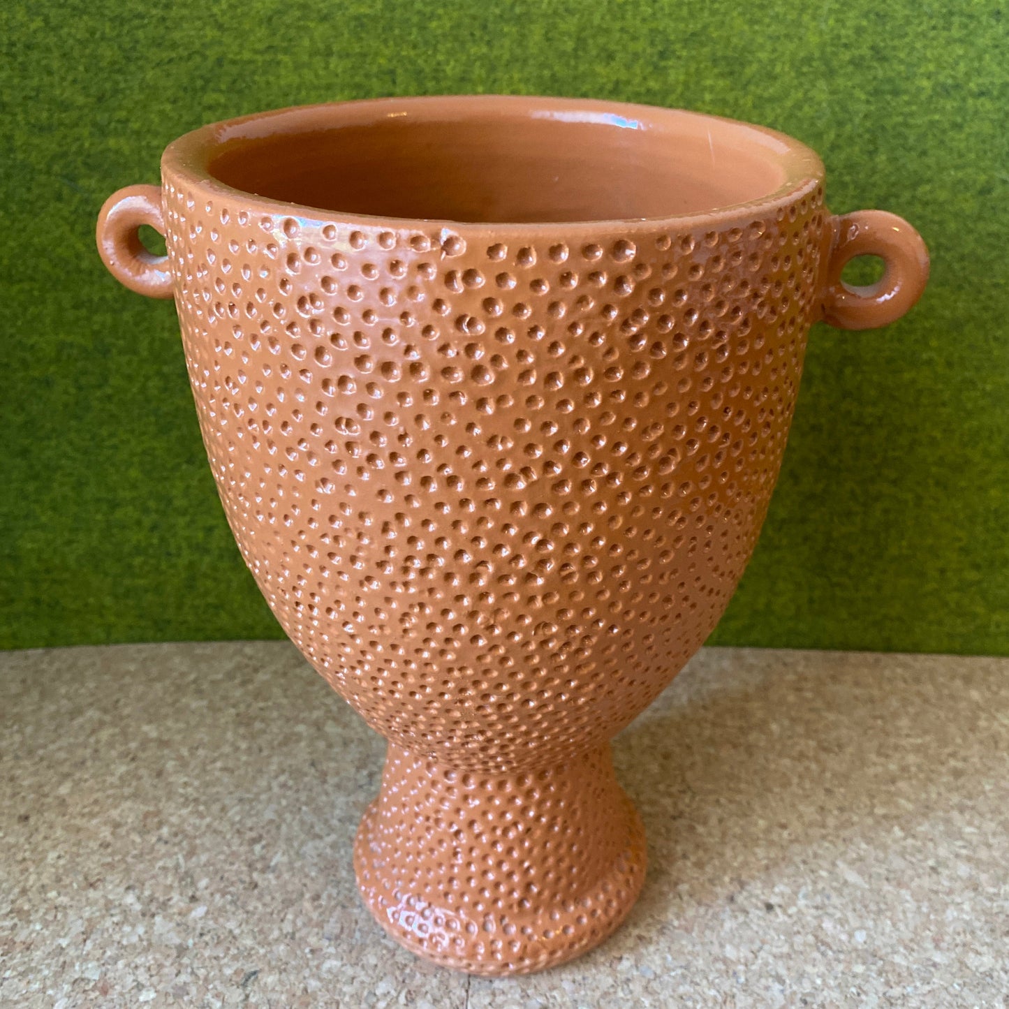 Jones &  Co Orange textured vase ceramic