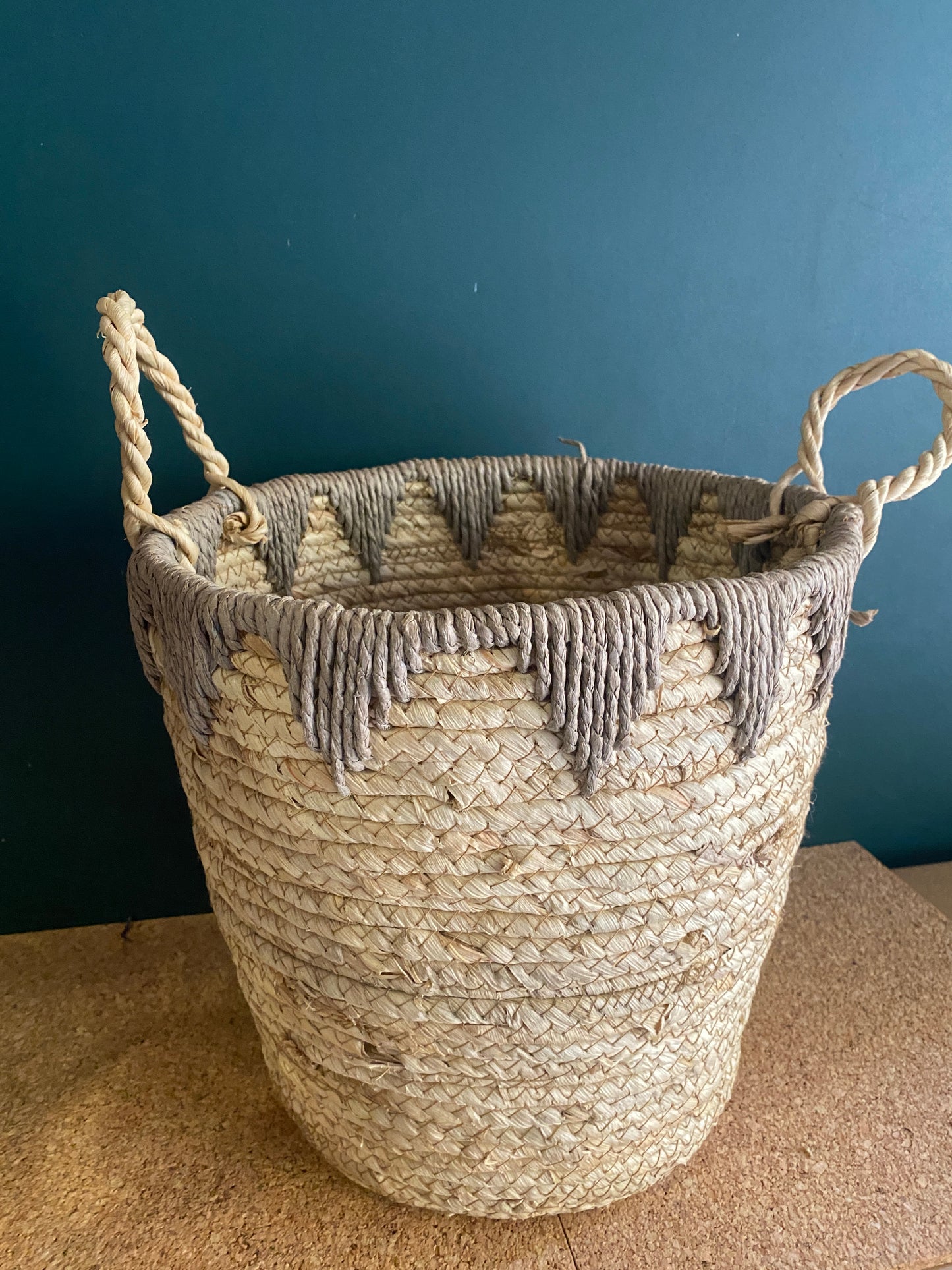 Tall seagrass woven basket