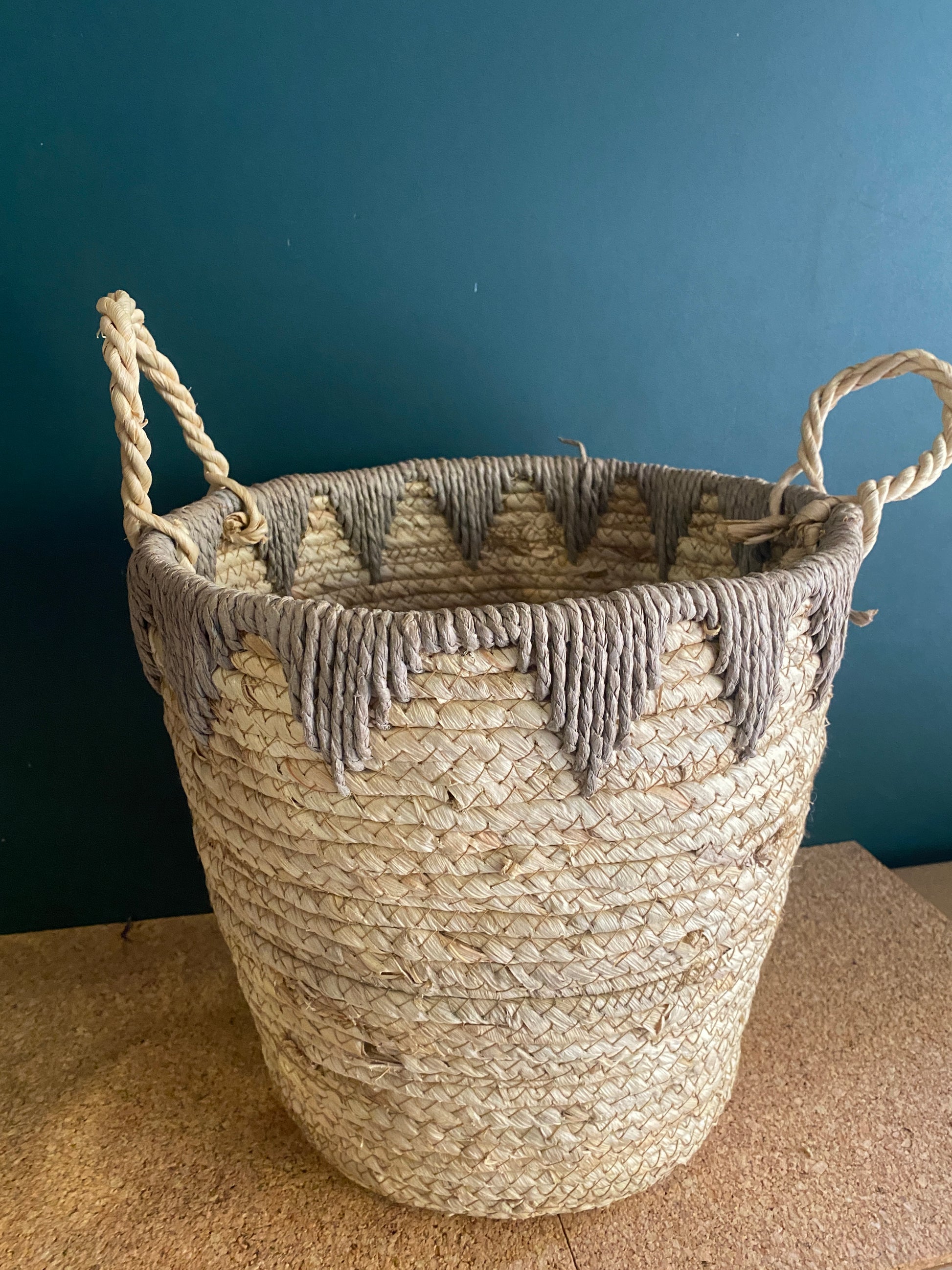 Tall seagrass woven basket